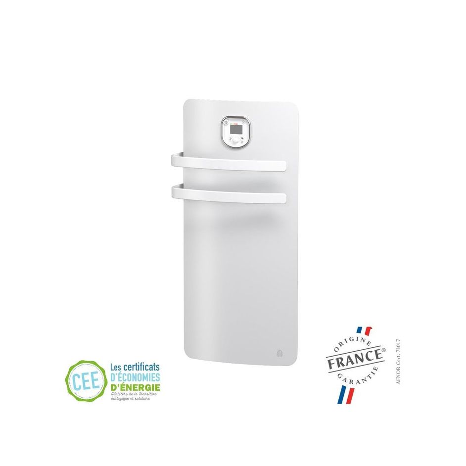 Sèche serviettes électrique soufflant INTUIS- Hélia - 1200W (500W+700W) - Blanc Satiné - NEK2514SEEC