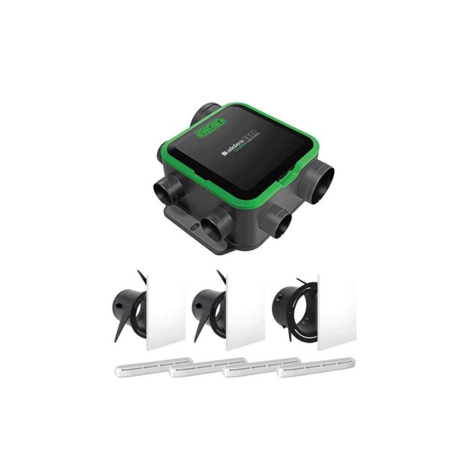 Kit VMC simple flux Hygroréglable - ALDES - EasyHOME PureAIR COMPACT Classic + Grilles de ventilation ColorLINE® + Entrées d'air AirFILTER® - 11033058