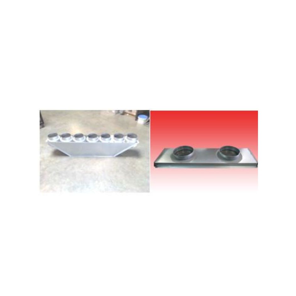 Ensemble plenums isolé M1 pour gainable de 7 à 9 Kw (chaud), soufflage: 3→6 piquages Ø200, reprise: 2xØ250 ou 4xØ200 – PSR7A9KW